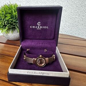 Charriol Rose Gold Bangle and Bronze Face Women's Watch